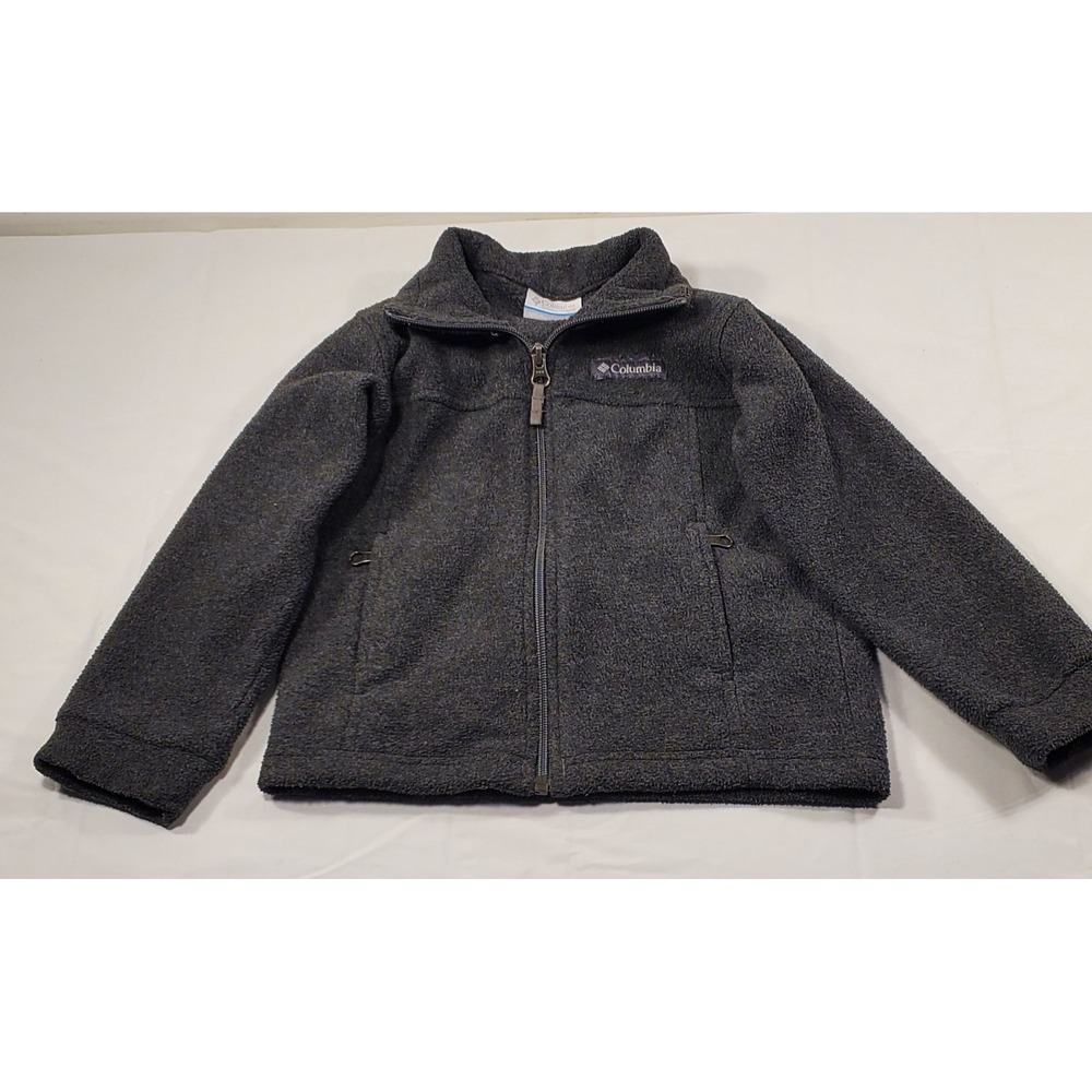 Columbia Fleece Jacket‎ Kids Size Xxs Gray Full-Zip Long Sleeve Pockets